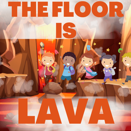 Poster for the preschool's 'The Floor is Lava' fundraising event