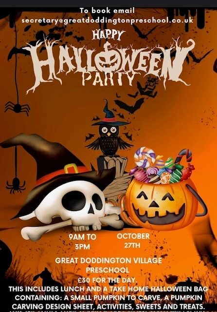 Poster for the preschool Halloween party